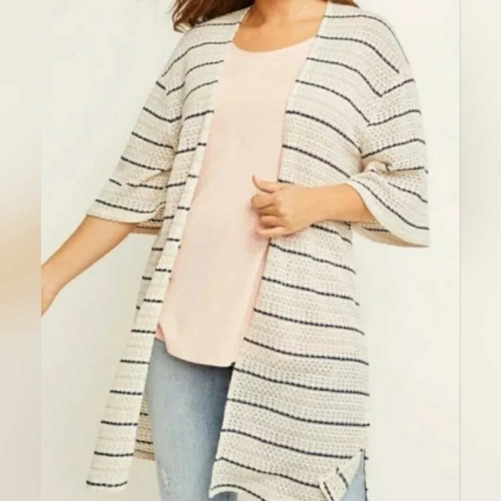 Lane Bryant 18/20 Kimono Stripe Causal Cardigan NWT